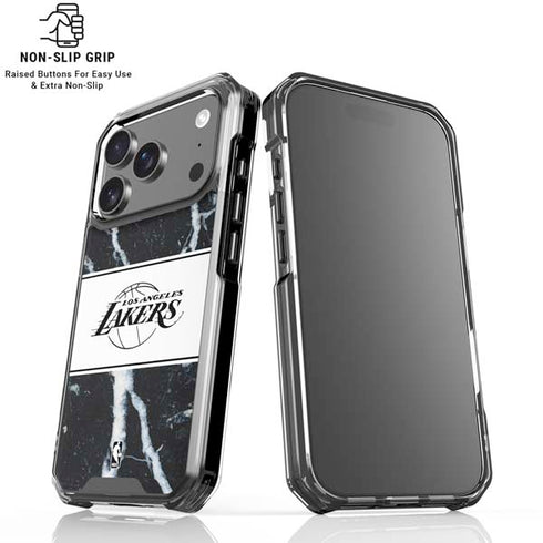 NBA Los Angeles Lakers Marble iPhone 18 Pro Clear Case
