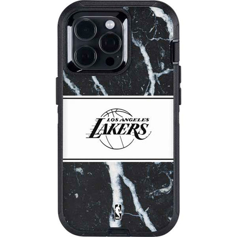NBA Los Angeles Lakers Marble Otterbox Defender iPhone Skin