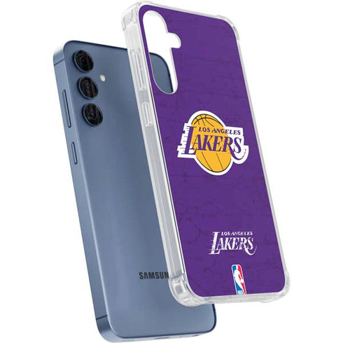 NBA Los Angeles Lakers Purple Primary Logo Galaxy A35 5G Clear Case