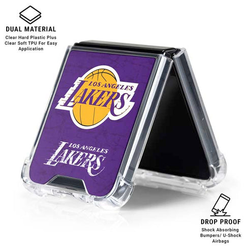 NBA Los Angeles Lakers Purple Primary Logo Galaxy Z Flip6 Clear Case