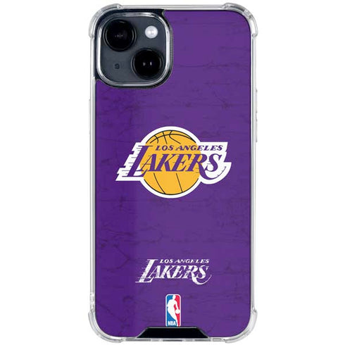 NBA Los Angeles Lakers Purple Primary Logo iPhone 15 Clear Case