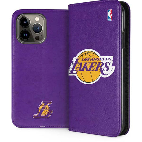 NBA Los Angeles Lakers Purple Primary Logo iPhone 15 Pro Max Folio Case