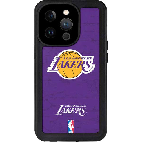 NBA Los Angeles Lakers Purple Primary Logo iPhone 15 Pro Waterproof Case
