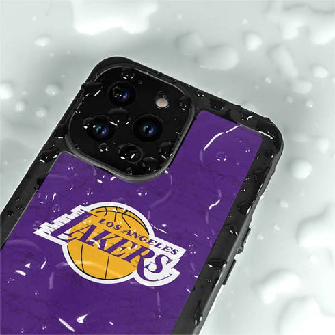 NBA Los Angeles Lakers Purple Primary Logo iPhone 15 Pro Waterproof Case