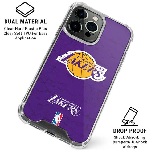 NBA Los Angeles Lakers Purple Primary Logo iPhone 16 Pro Max Clear Case