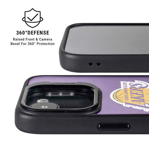 NBA Los Angeles Lakers Purple Primary Logo iPhone 16e Kickstand Case