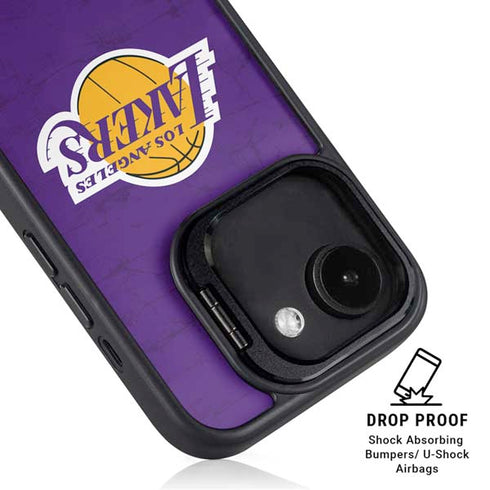 NBA Los Angeles Lakers Purple Primary Logo iPhone 16e Kickstand Case