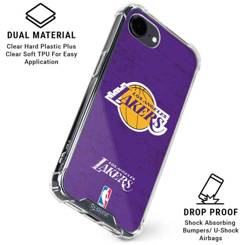 NBA Los Angeles Lakers Purple Primary Logo iPhone 16e Clear Case