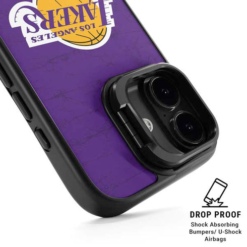 NBA Los Angeles Lakers Purple Primary Logo iPhone 17 Kickstand Case