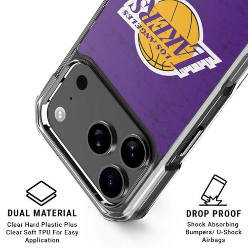 NBA Los Angeles Lakers Purple Primary Logo iPhone 18 Pro Clear Case