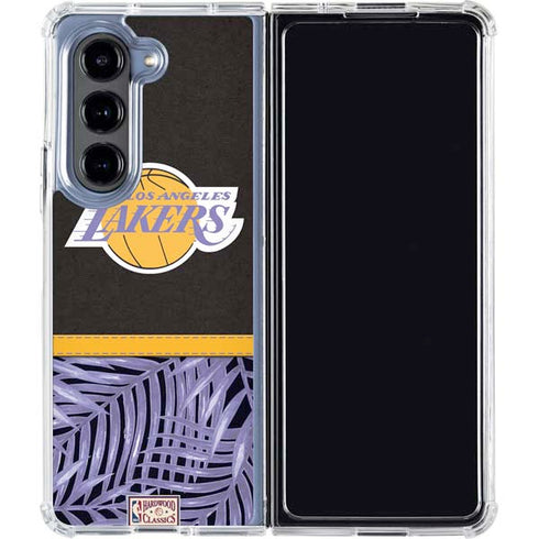NBA Los Angeles Lakers Retro Palms Galaxy Z Fold5 5G Clear Case