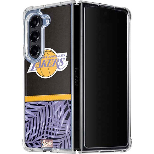 NBA Los Angeles Lakers Retro Palms Galaxy Z Fold5 5G Clear Case