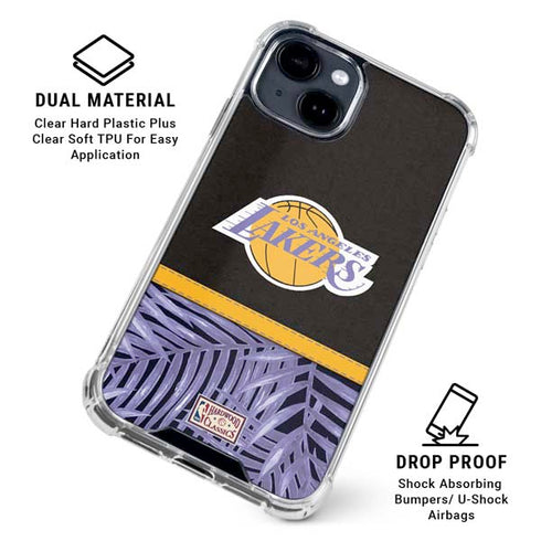 NBA Los Angeles Lakers Retro Palms iPhone 15 Clear Case
