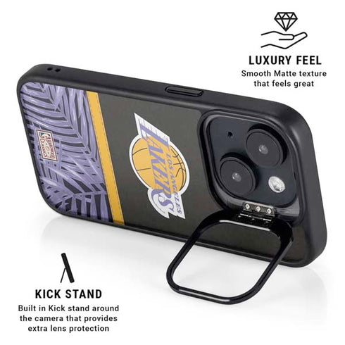 NBA Los Angeles Lakers Retro Palms iPhone 15 Plus Kickstand Case