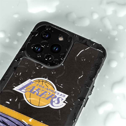 NBA Los Angeles Lakers Retro Palms iPhone 15 Pro Waterproof Case