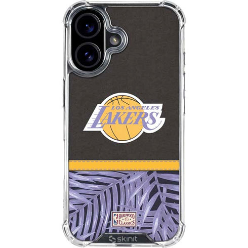 NBA Los Angeles Lakers Retro Palms iPhone 16 Plus Clear Case