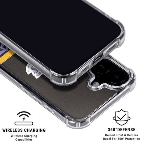 NBA Los Angeles Lakers Retro Palms iPhone 16 Plus Clear Case