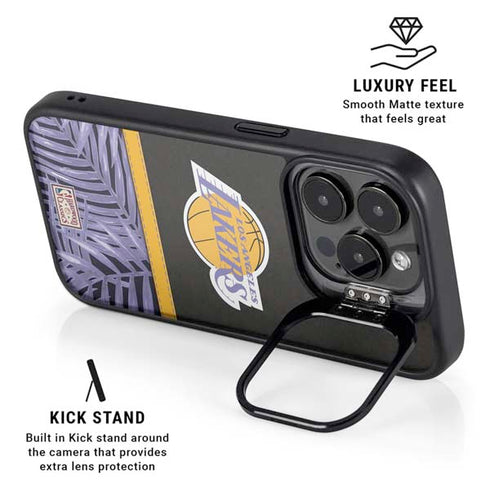 NBA Los Angeles Lakers Retro Palms iPhone 16 Pro Kickstand Case