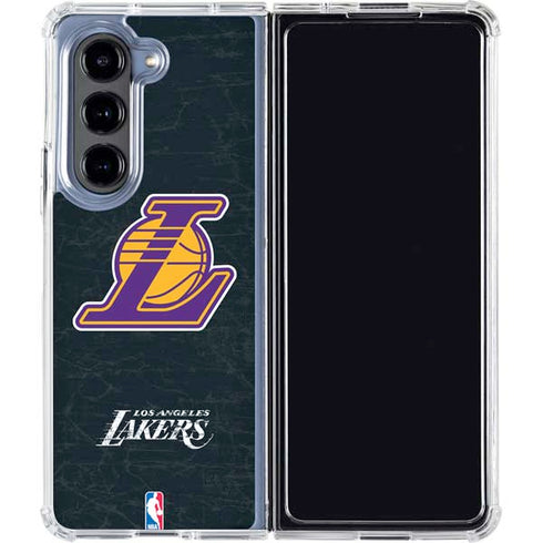 NBA Los Angeles Lakers Secondary Logo Galaxy Z Fold5 5G Clear Case