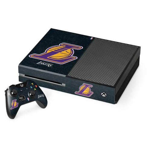 NBA Los Angeles Lakers Secondary Logo Xbox One Console and Controller Bundle Skin