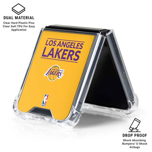NBA Los Angeles Lakers Standard - Gold Galaxy Z Flip6 Clear Case