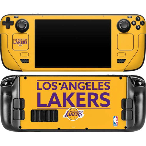 NBA Los Angeles Lakers Standard - Gold Steam Deck Handheld Gaming Computer OLED Skin