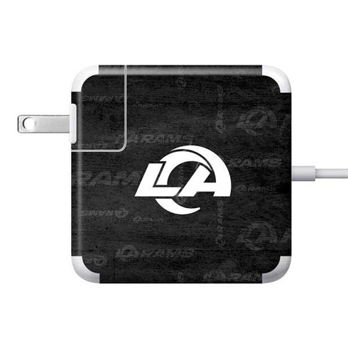 NFL Los Angeles Rams Black & White 85W Power Adapter (15 and 17 inch MacBook Pro Charger) Skin
