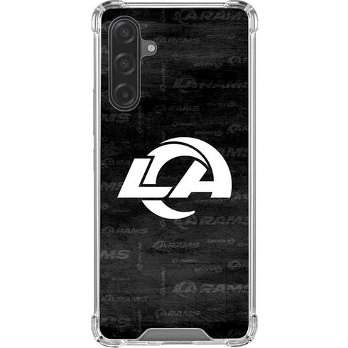 NFL Los Angeles Rams Black & White Galaxy A17 Clear Case