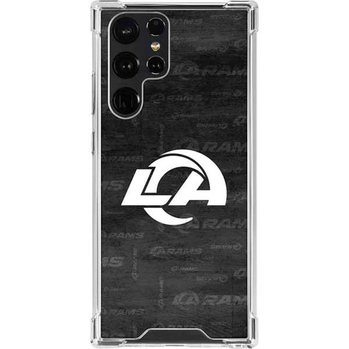 NFL Los Angeles Rams Black & White Galaxy S23 Ultra Clear Case
