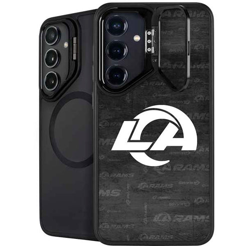 NFL Los Angeles Rams Black & White Galaxy S25 Kickstand Case