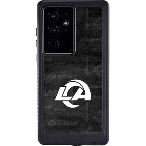 NFL Los Angeles Rams Black & White Galaxy S24 Ultra Waterproof Case