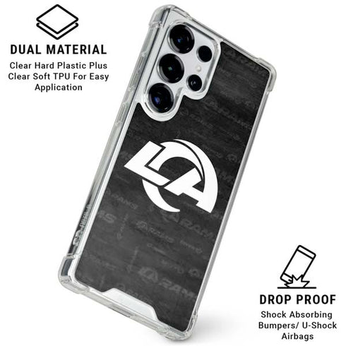 NFL Los Angeles Rams Black & White Galaxy S25 Ultra Clear Case