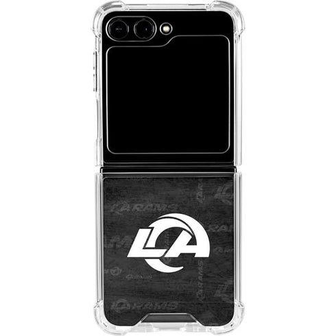 NFL Los Angeles Rams Black & White Galaxy Z Flip6 Clear Case