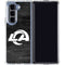 NFL Los Angeles Rams Black & White Galaxy Z Fold5 5G Clear Case