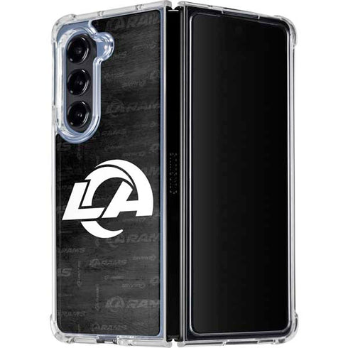 NFL Los Angeles Rams Black & White Galaxy Z Fold5 5G Clear Case
