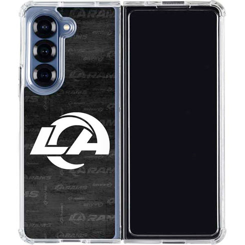 NFL Los Angeles Rams Black & White Galaxy Z Fold7 Clear Case