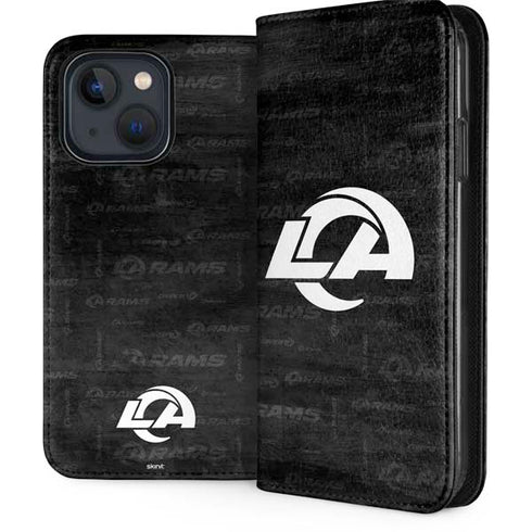 NFL Los Angeles Rams Black & White iPhone 13 Folio Case