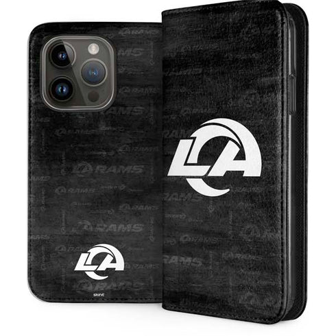 NFL Los Angeles Rams Black & White iPhone 15 Pro Folio Case