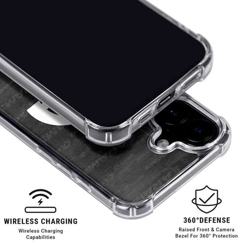 NFL Los Angeles Rams Black & White iPhone 16 Plus Clear Case