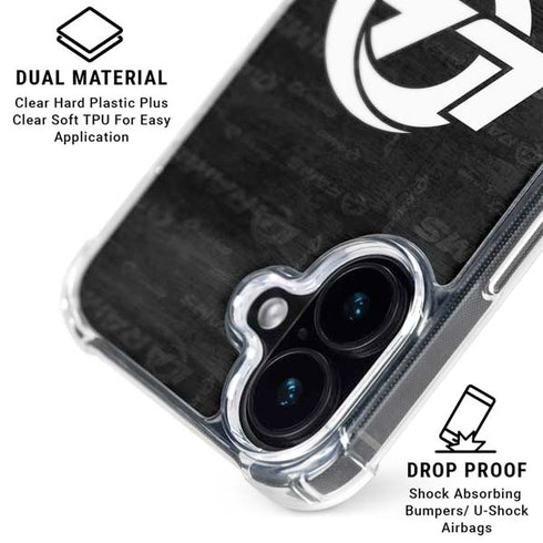 NFL Los Angeles Rams Black & White iPhone 16 Plus Clear Case