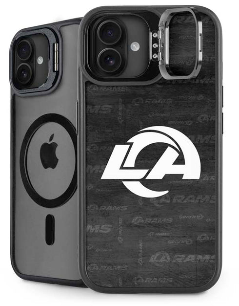 NFL Los Angeles Rams Black & White iPhone 16 Plus Kickstand Case