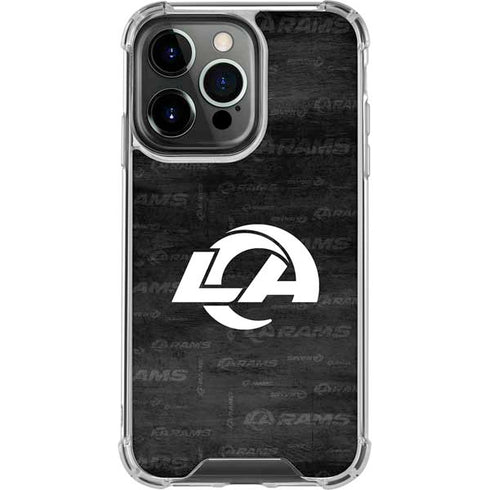 NFL Los Angeles Rams Black & White iPhone 16 Pro Clear Case