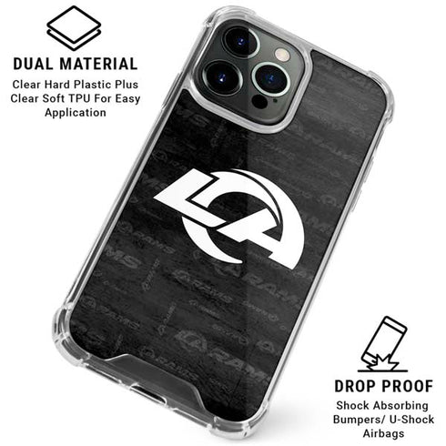 NFL Los Angeles Rams Black & White iPhone 16 Pro Clear Case