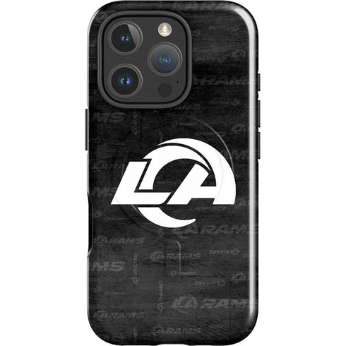 NFL Los Angeles Rams Black & White iPhone 16 Pro Magsafe Impact Case