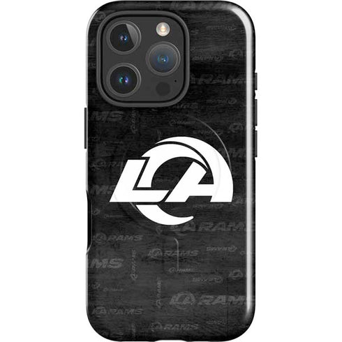 NFL Los Angeles Rams Black & White iPhone 16 Pro Max Magsafe Impact Case