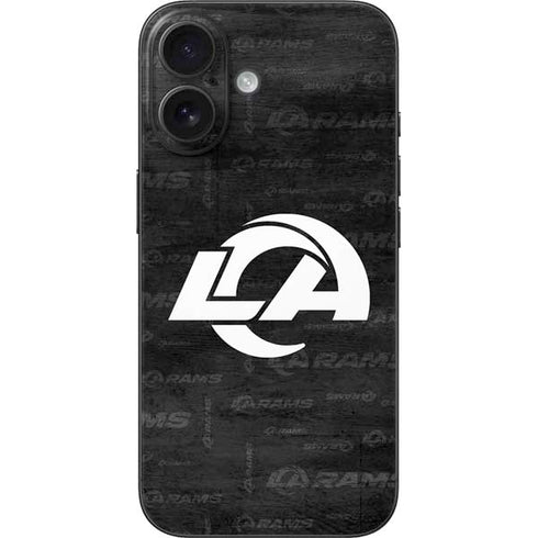 NFL Los Angeles Rams Black & White iPhone 16 Skin