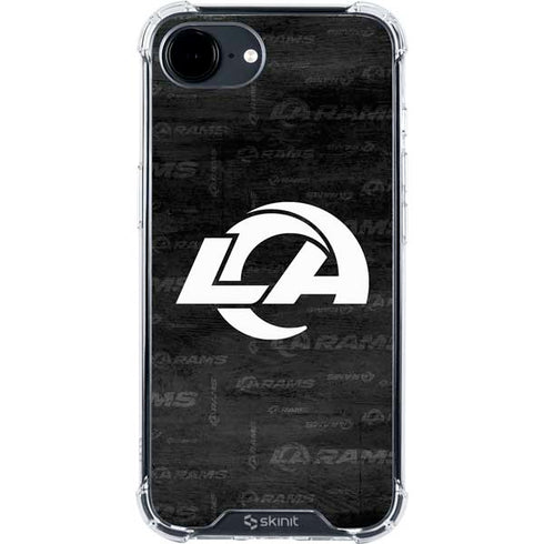 NFL Los Angeles Rams Black & White iPhone 16e Clear Case