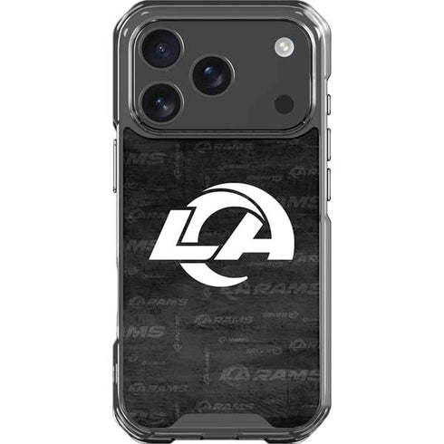 NFL Los Angeles Rams Black & White iPhone 17 Pro Clear Case