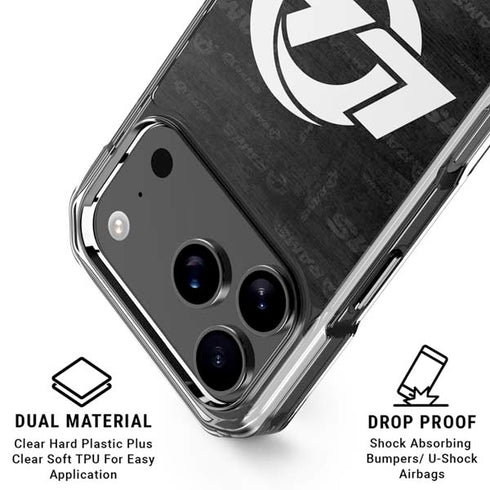 NFL Los Angeles Rams Black & White iPhone 17 Pro Clear Case