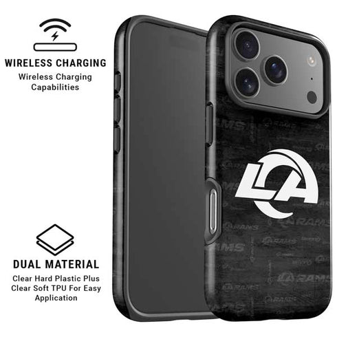 NFL Los Angeles Rams Black & White iPhone 17 Pro Magsafe Impact Case